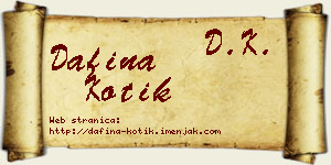 Dafina Kotik vizit kartica
